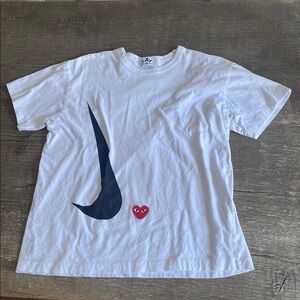 Comme des Garcons PLAY White and Black Short Sleeve Tee